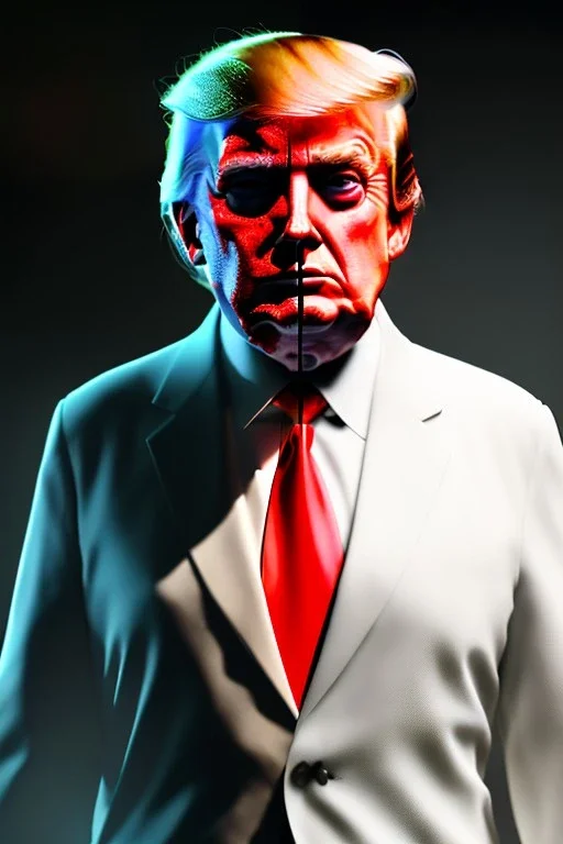 Ultra realistic image night, Donald trump zombie, zombie performance, suit, blood, torn arm, night, the walking dead style, dark ambient, highly detailed, White House background, concept art, unreal engine 5, ray tracing, RTX, focal lighting, ultra detail, volumetric lighting, 3d, finely drawn, high definition, high resolution.