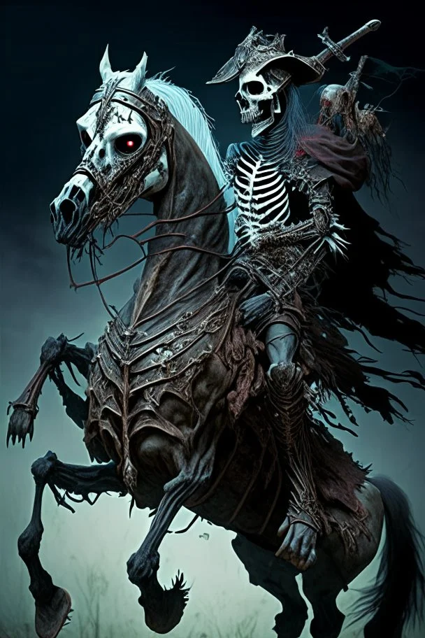 undead skeleton wild hunt warrior on horse