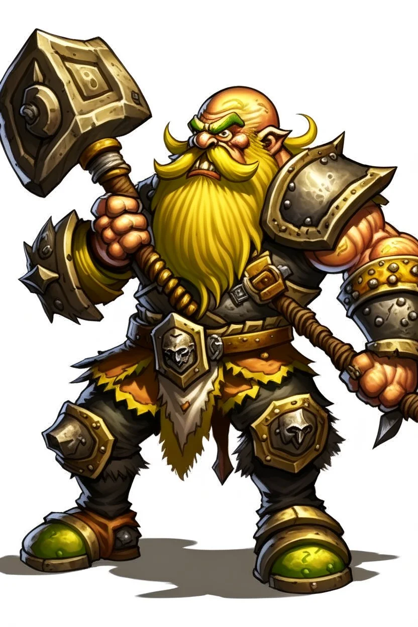 dwarf savage angry axes cleaver attack striking swinging chopping dual wielding two weapons mad consumed warcraft war knight soldier strong attacking furious wrath small silly fighter brawler strong