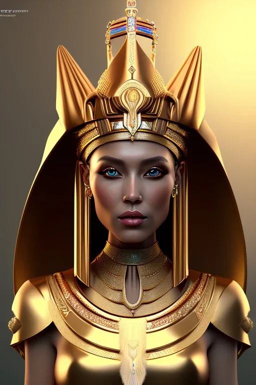 Beautiful pharaonic queen, pharaonic dress, clear features, too many details, 4k, 8k, portrait, 3d, fantasy