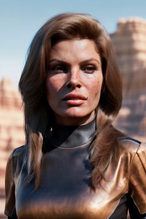 Portrait, young Raquel Welch, natural busty, leather dress, desert, Ultra realistic, prehistory style, wide angle view, soft color, highly detailed, unreal engine 5, ray tracing, RTX, lumen lighting, ultra detail, volumetric lighting, 3d, finely drawn, high definition.