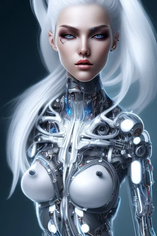 cyborg, white hair, sexy, perfect, real, dream