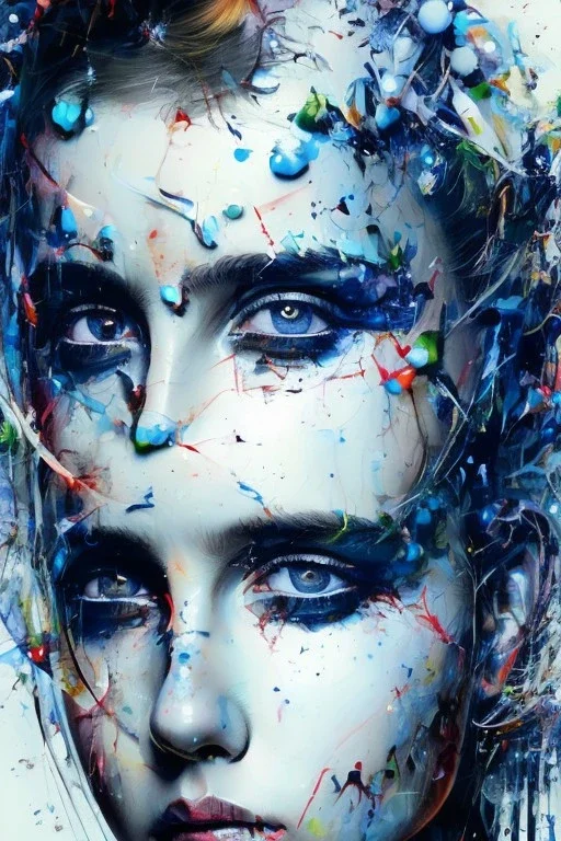 Danish singer MØ face,by Yoji Shinkawa, Jackson Pollock