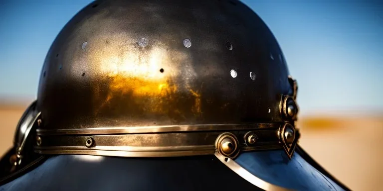 apocalypse, chaotic, magnificent, realistic, colorful, massive, epic, ray tracing, cinematic, 8k, HD, Ultra High Definition, photo film, film grain, hyper-detailed, old ornate rusty Hyper detailed Medieval Knight helmet on ground with visor