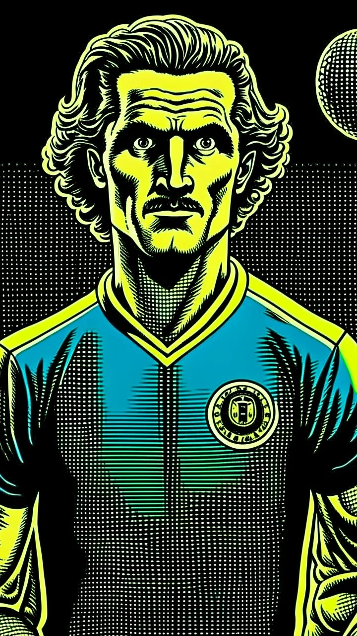 Diego Forlan Football soccer player posing. Squad, ghosts, monsters, Dark detective comic cover watchmen 1940 vintage. Paranormal.