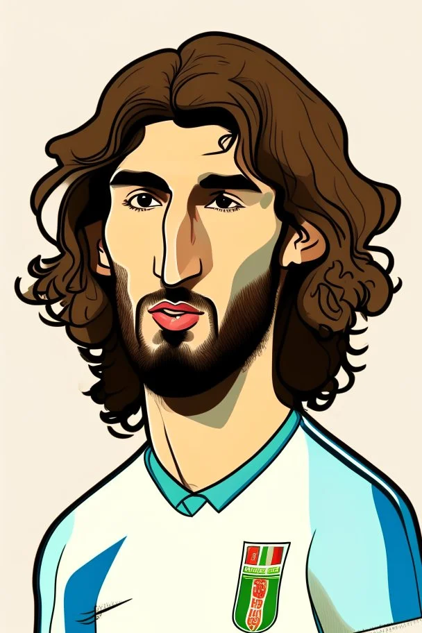 Sandro Tonali Italian football player ,cartoon 2d