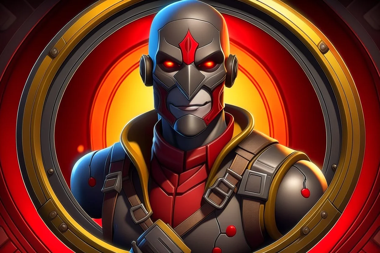 deadshot from dc verse animated inside a medalion from fortnite