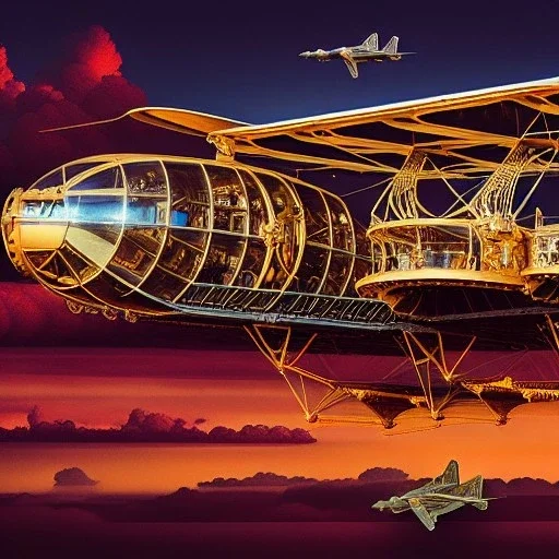 fullbody Drawing of 'sketch of Steampunk Air Vehicles',intricate detail,andrea bonelli,Kilian Eng,Ohrai,evan lee,Aleksandr Sidelnikov,KyuYong Eom,three quarters frontal aerial view,toned colors,16k