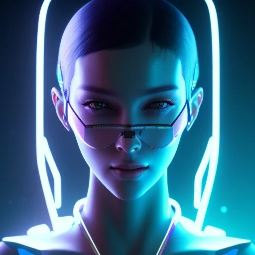 A cyberpunk girl,cyberpunk 2077, ultra realistic,shiny, smooth, studio quality, octane render, Surrealism, Triadic colour scheme,glow-stick, ambient lighting,nightclub lighting, polaroid, 100mm