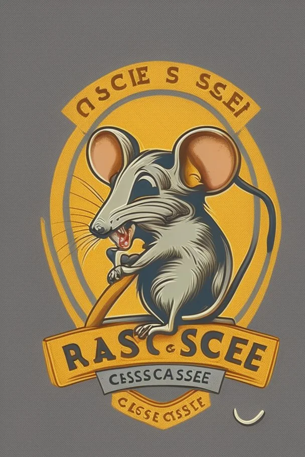 Mouse stealing cheese logo design