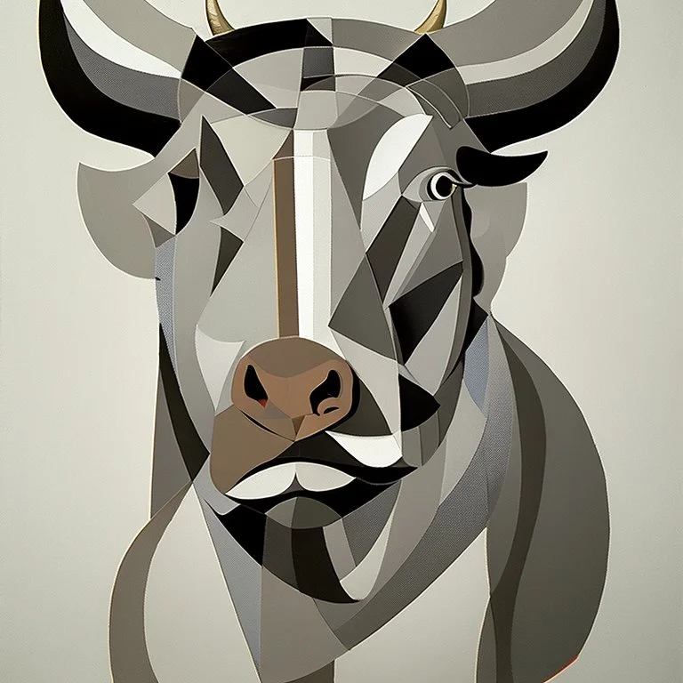 picasso style bull cubism