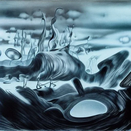 sureal landscape by yves tanguy and dr seuss