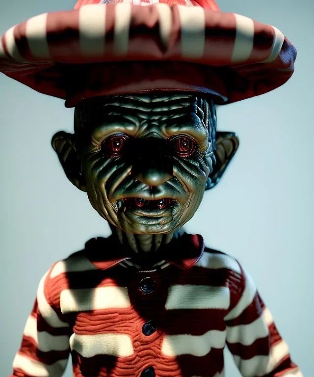 Freddy Krueger toddler, full body, dramatic lighting, hyper realistic