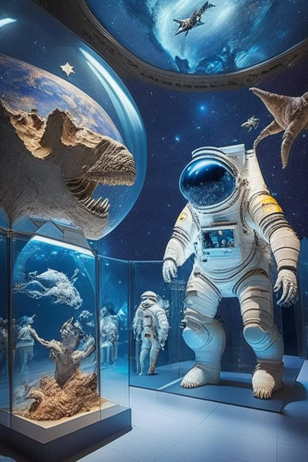 The museum exhibits great space creatures, stars and the world of space