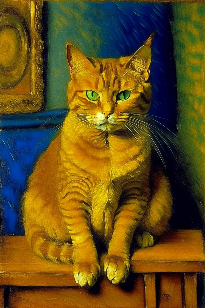 Portrait of a cat by Van Gogh