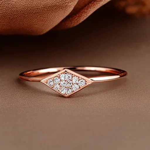 delicate thin ring with tiny diamond, rose gold, thin ring