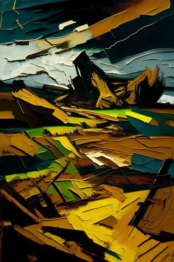 Landscape in the style of frank auerbach