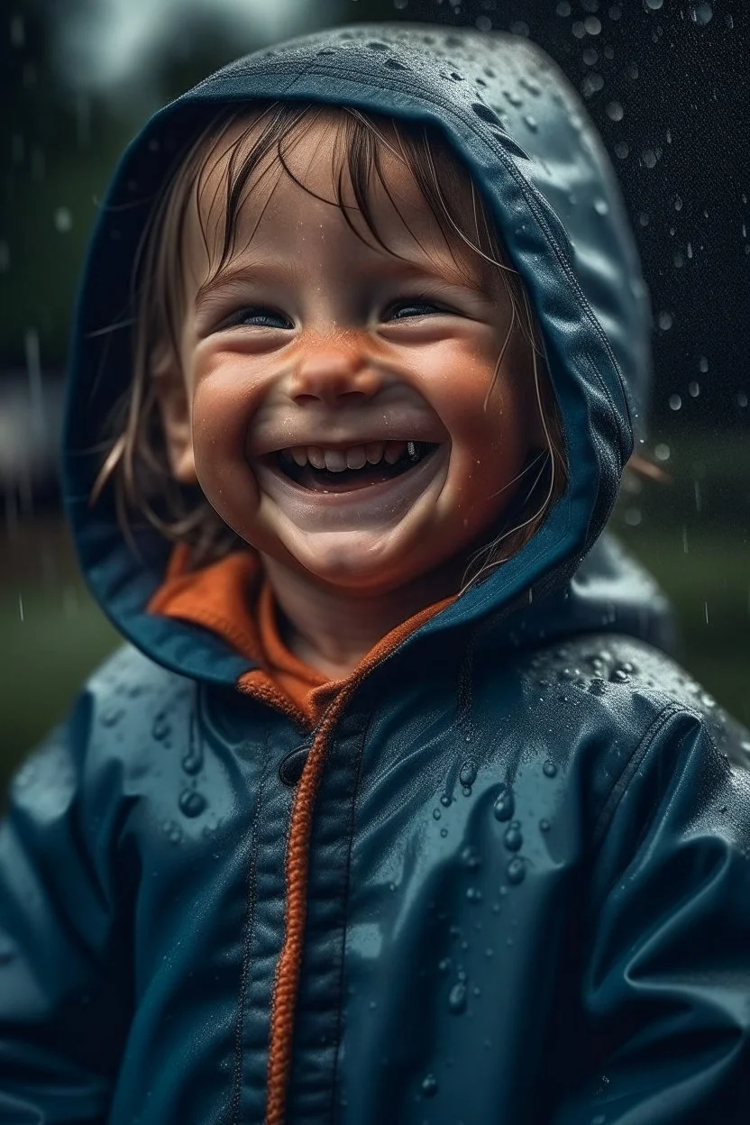 Rain, Child, happy