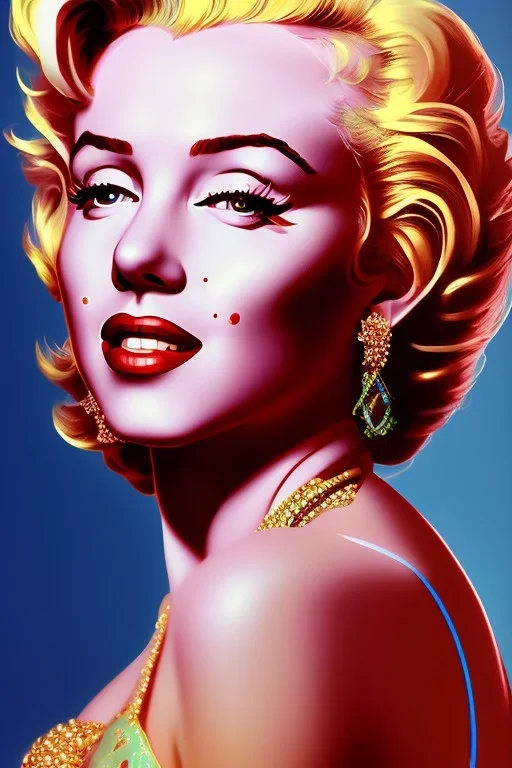 Marilyn Monroe, photorealistic illustration, 4k