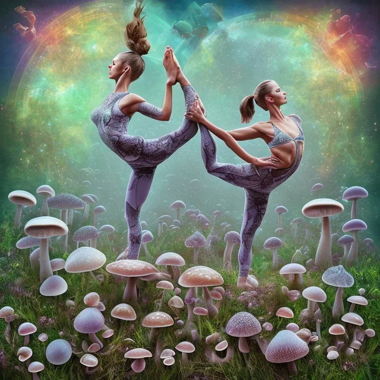 acro yoga dans les champignons