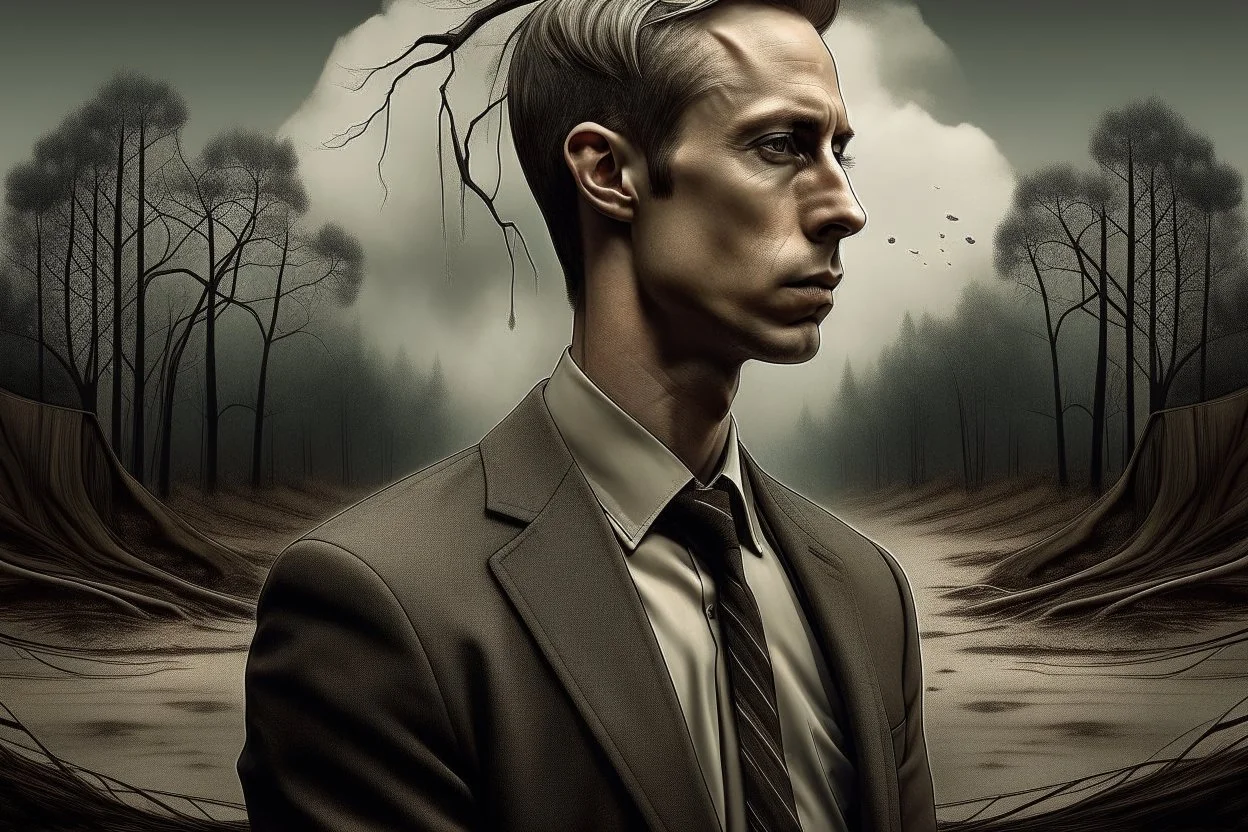 imagen surrealista al estilo de la serie True Detective