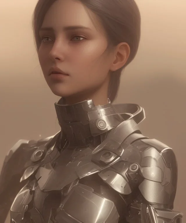 Realistic style at cgsociety by wlop, full body, ilya kuvshinov, krenz cushart, greg rutkowski, trending on artstation.zbrush sculpt colored, octane render in maya, houdini vfx.realistic sci-fi dystopia heroine, short clothed, expressing joy, silky hair, deep eyes.oil painting.cinematic dramatic atmosphere, sharp focus, soft volumetric studio lighting.