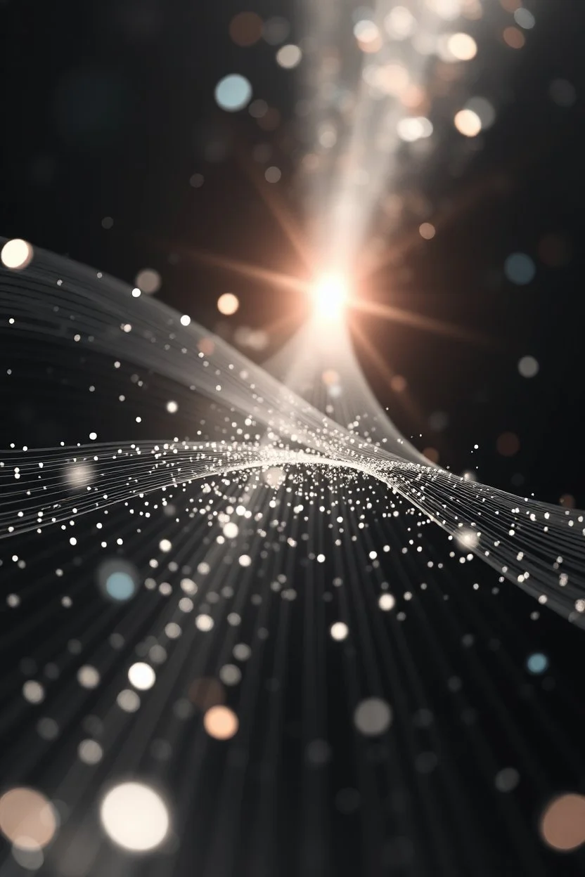 bright abstract particles waves length