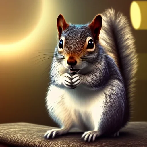 squirrel “wearing avatar make up”