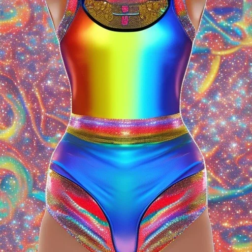 Glittery rainbow swimsuit