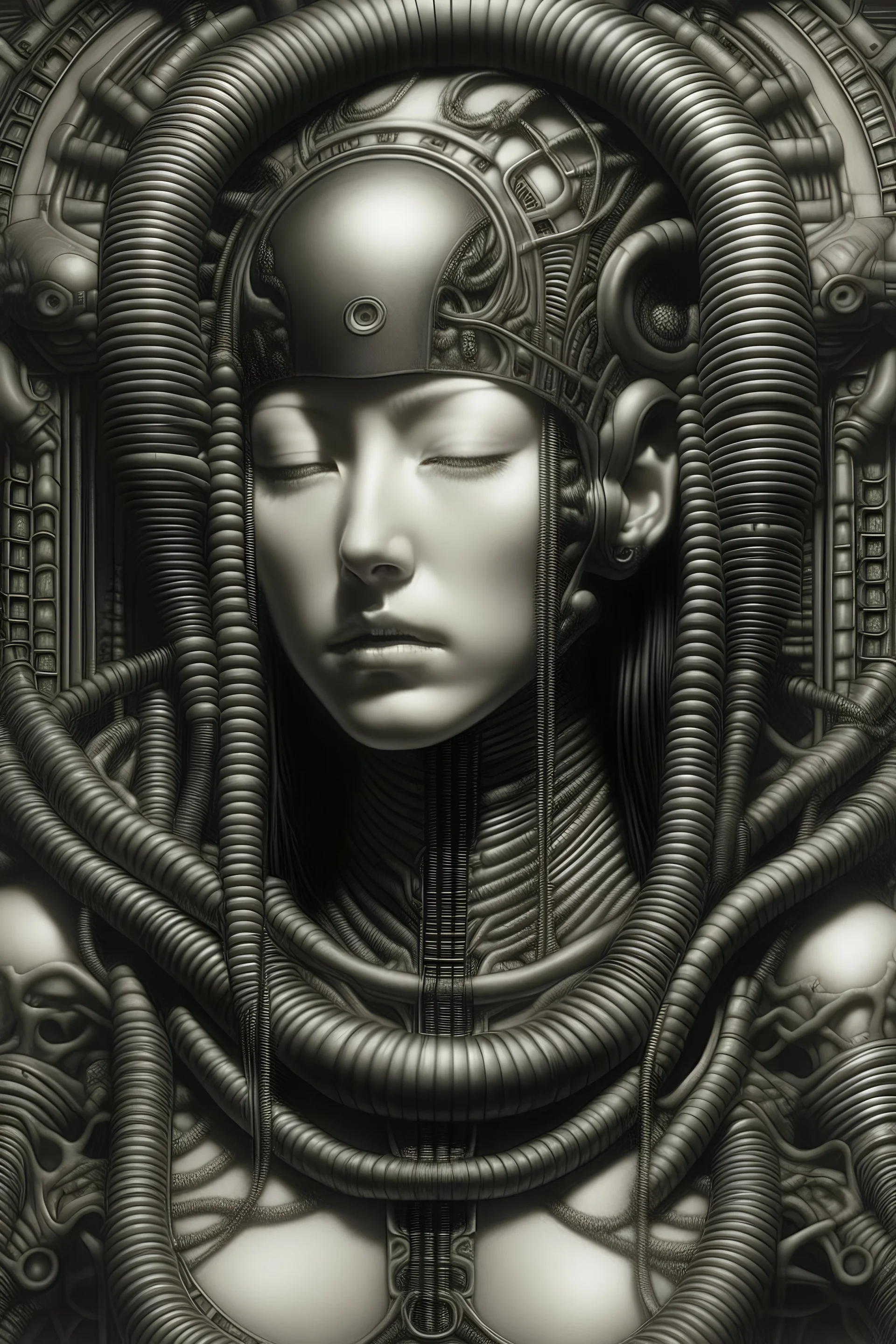 a bound geisha by HR giger