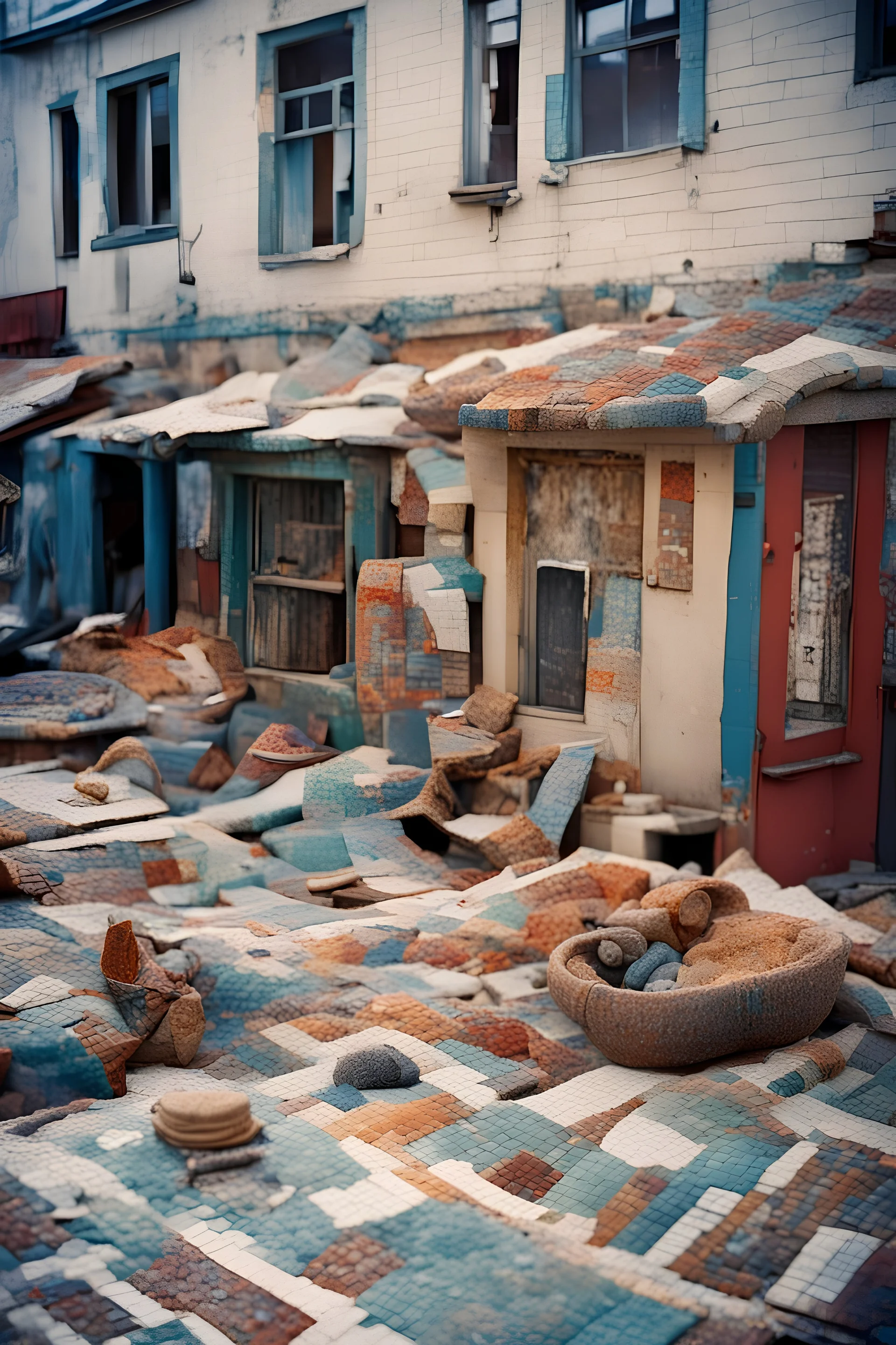 flimsy houses, indian market, mosaic, cold weather, lomography