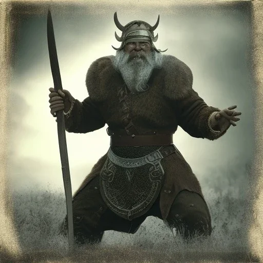 old viking fighting against a zombie, steam punk, realistic, made in octane, cinematic, ultra-realistic, extremely detailed octane rendering, 8K, VRAY Super Real ar 2:3, dof photorealistic futuristic 50mm lens hard lighting dark gray tintype photograph, realistic lighting, sepia color