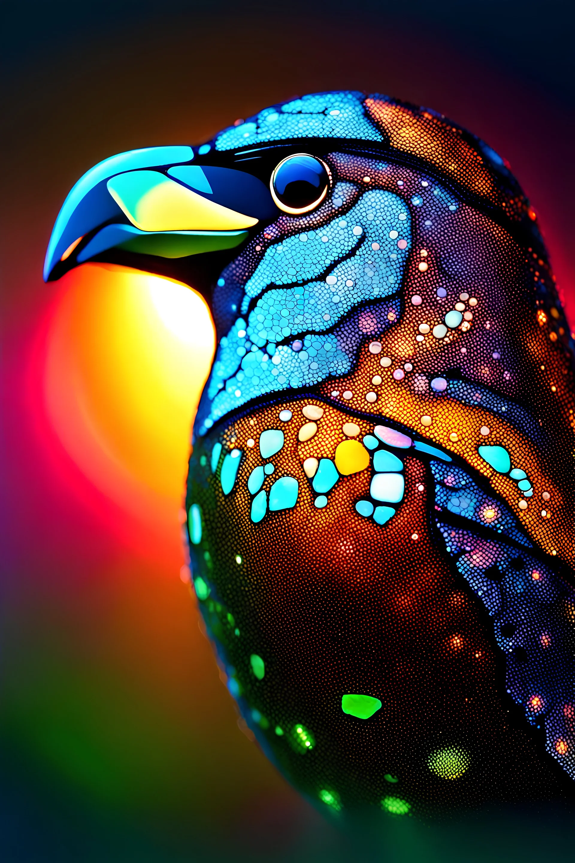 Micromosaic, Wood-Carving, Wildlife Photography, Hyperspectral Imaging, Calotype, Lens Flare, Colorful, Electric Colors, 4-Dimensional, Extradimensional, 8K