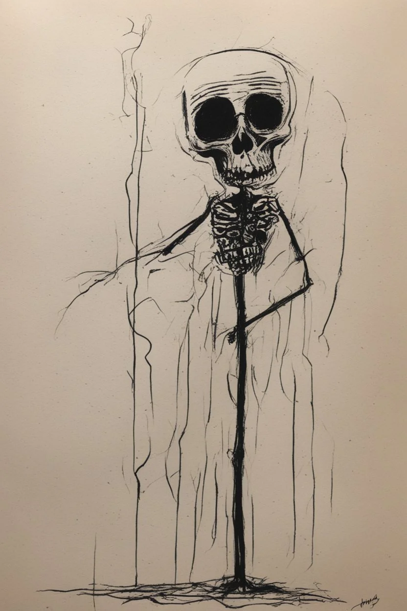 Child stick drawing of death