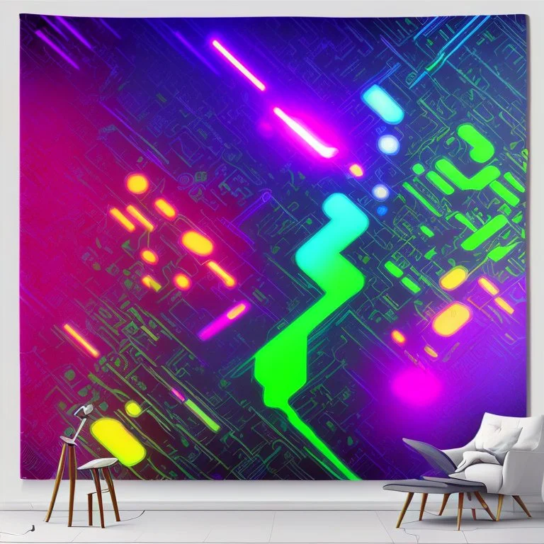 colorful modern bold camo illusion cyberpunk neon blanket