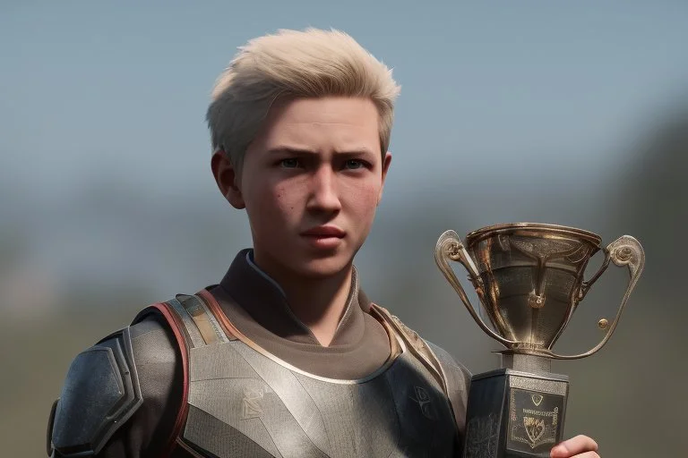 creative trophy look like boy 3d character