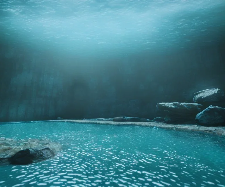 under water