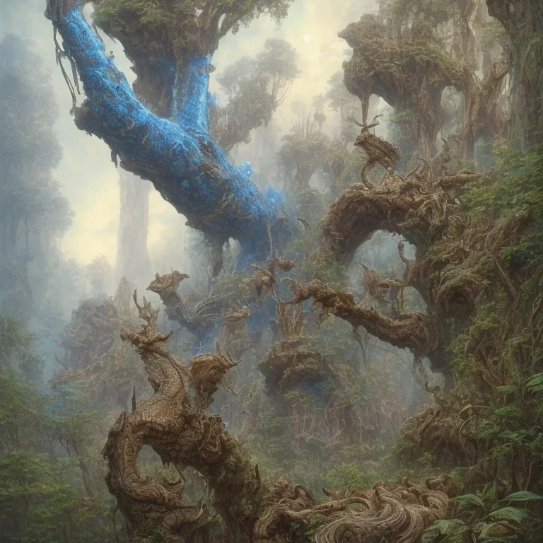 one cougar in blue and white battle armor, a highly detailed illustration, background of Inka jungle, realistic render, 8 k, micro detail, intricate, elegant, centered, digital painting, Artstation, smooth, sharp focus, illustration, artgerm, tomasz alen kopera, peter mohrbacher, donato giancola, joseph christian leyendecker, wlop, boris vallejo