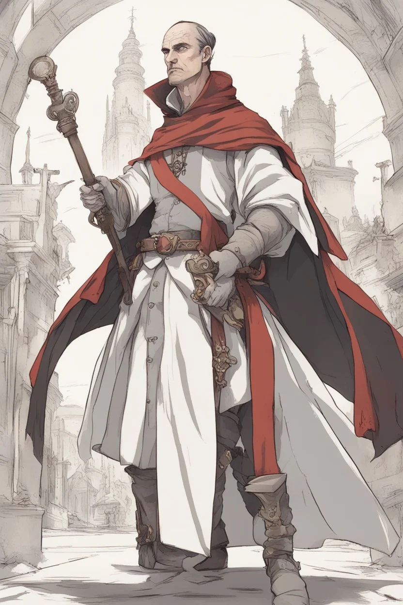 Tomás de Torquemada, male, inquisitor, ruthless, spanish inquisition, anime style