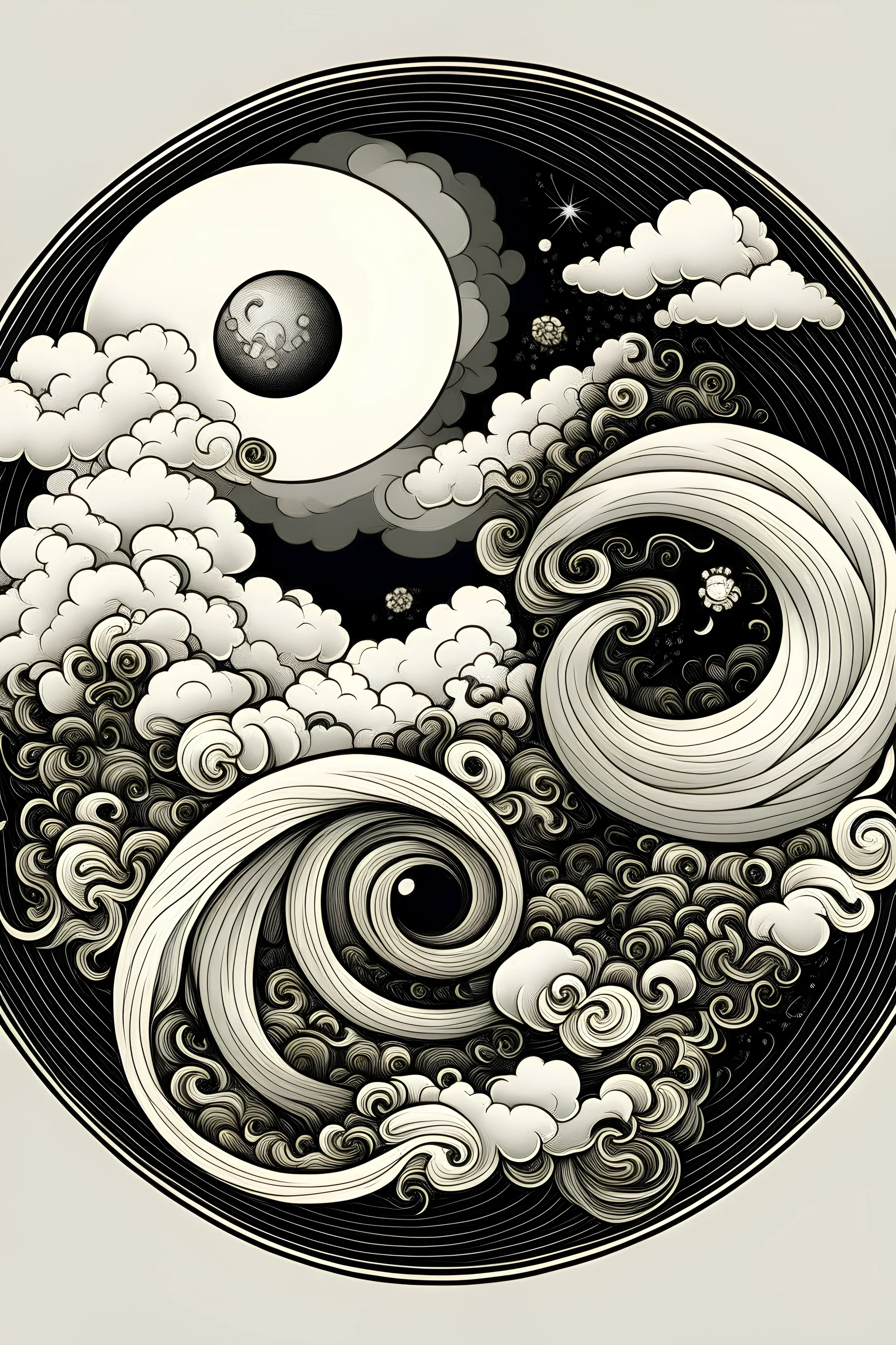 yin Yang taoismo nuvole