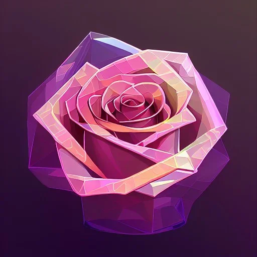 transparent multicolor crystal rose