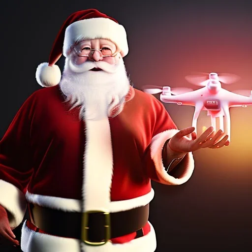 Drone kullanan noel baba, octane render 8k --ar 1:1