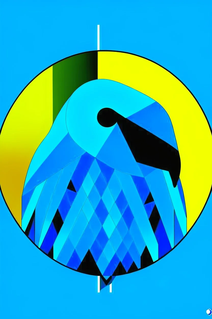 Combine three basic geometric shapes (e.g., circle, triangle, square) to create a unique painting hyacinth macaw logo. Play with symmetry and repetition.