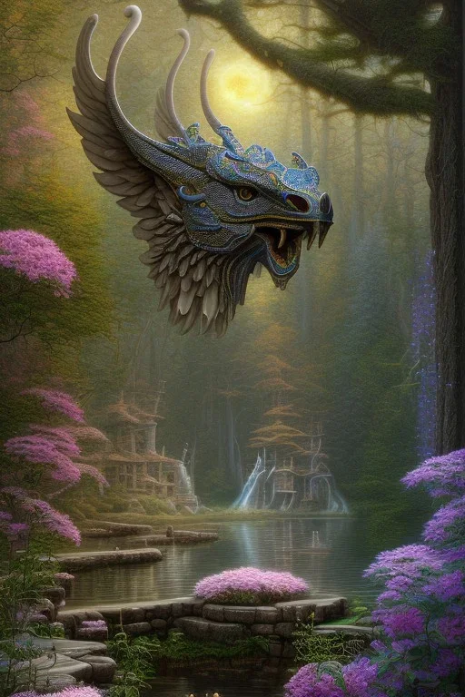 high-quality, fine-detail beautiful, black griffin, clear reflective lake, tranquil, stunning, 8k resolution, intricate, digital art, detailed matte, volumetric lighting, George Grie, Anne Dittman, Anne Stokes, Lisa Parker, Selina French, Alphonse Mucha