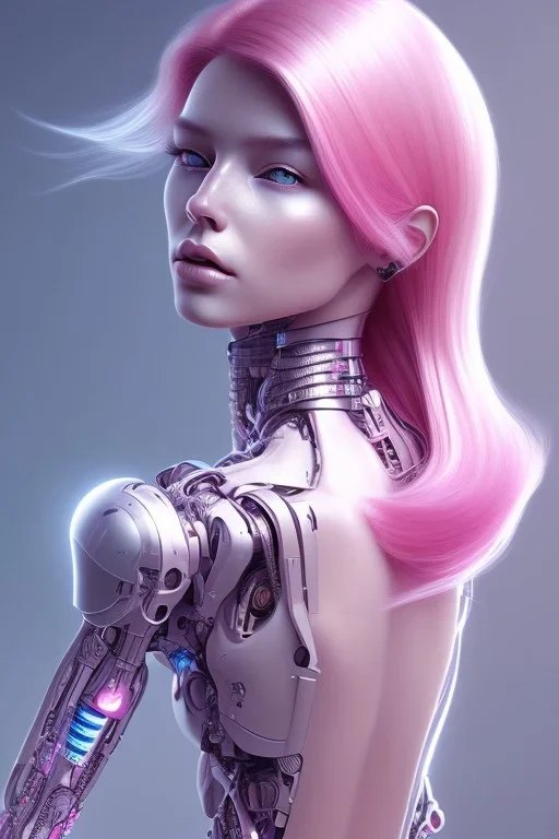 cyborg, pink hair,seven , perfekt, real, dream