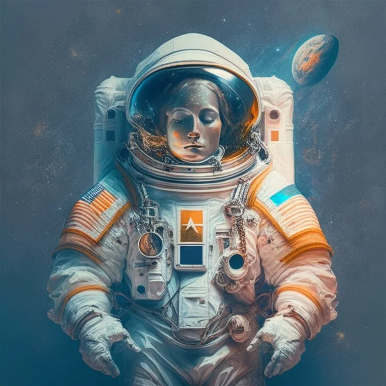 astronaut in the style of christian iconography