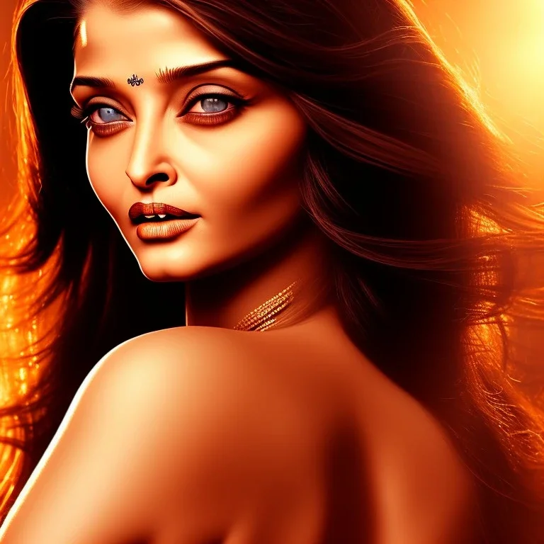 aishwarya rai, intimate look ,hot goddess , golden hour