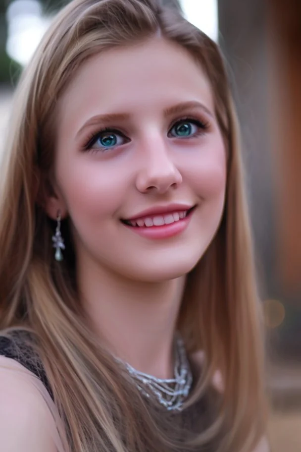 young blonde woman with dark green eyes