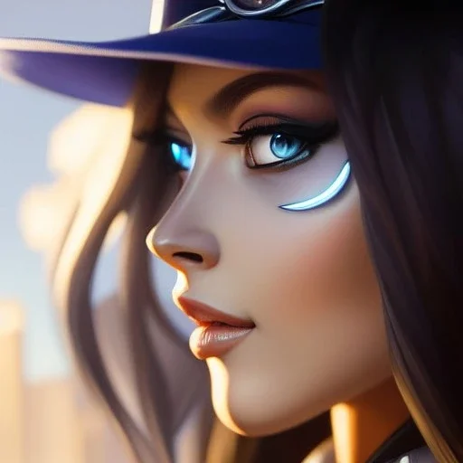 Ultra detailed fullbody Portrait in oil on canvas of overwatch character- ASHE ,extremely detailed digital painting,intense stare, extremely detailed face, crystal clear eyes, mystical colors ,perfectly centered image, perfect composition, rim light, beautiful lighting,masterpiece ,8k, stunning scene, raytracing, anatomically correct, in the style of Steve Jung and robert e howard and Wizyakuza and Ohrai Noriyoshi and Simon Bisley and uncannyknack and kilory.