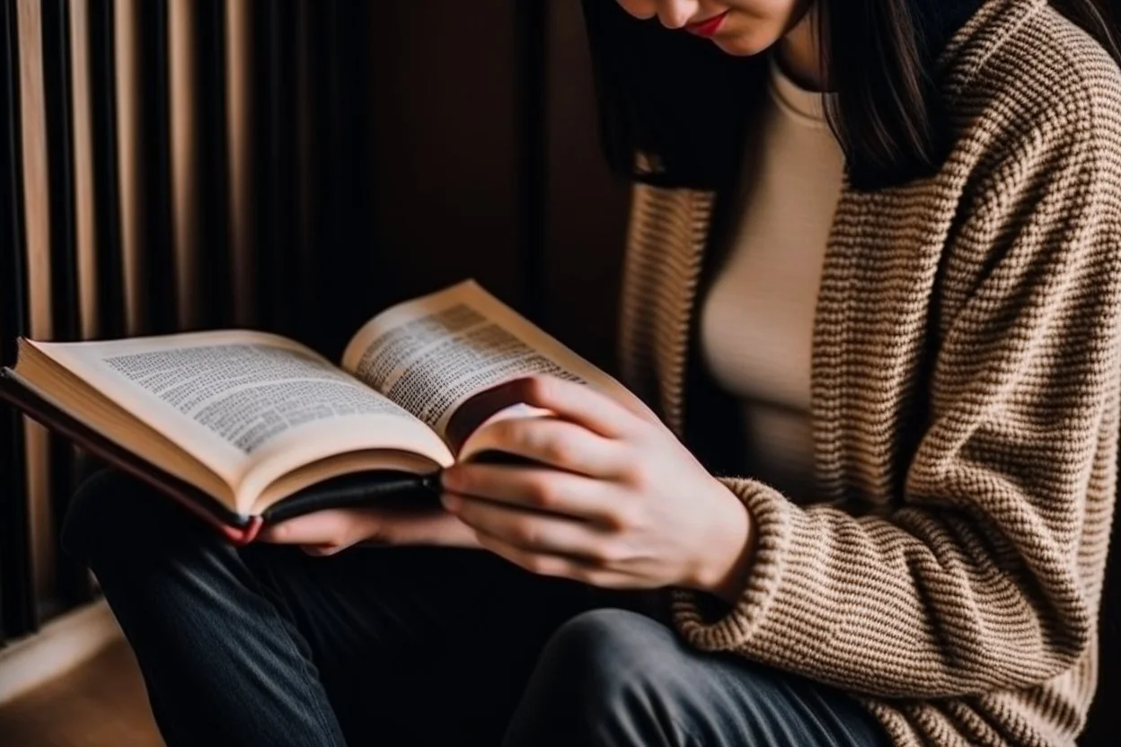 Someone reading a book.